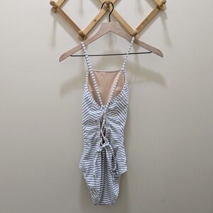 Albion Fit Striped Womens One Piece Swimsuit